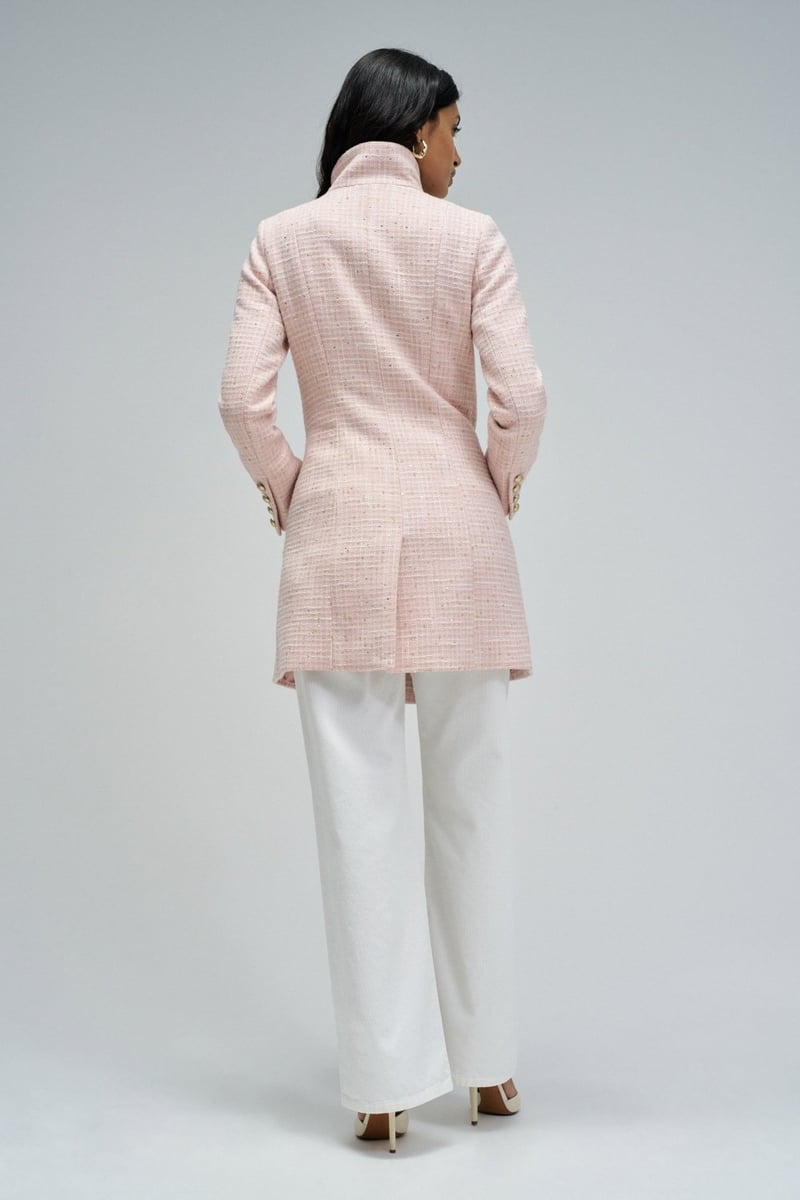 Light Pink Longline Double-Breasted Coat