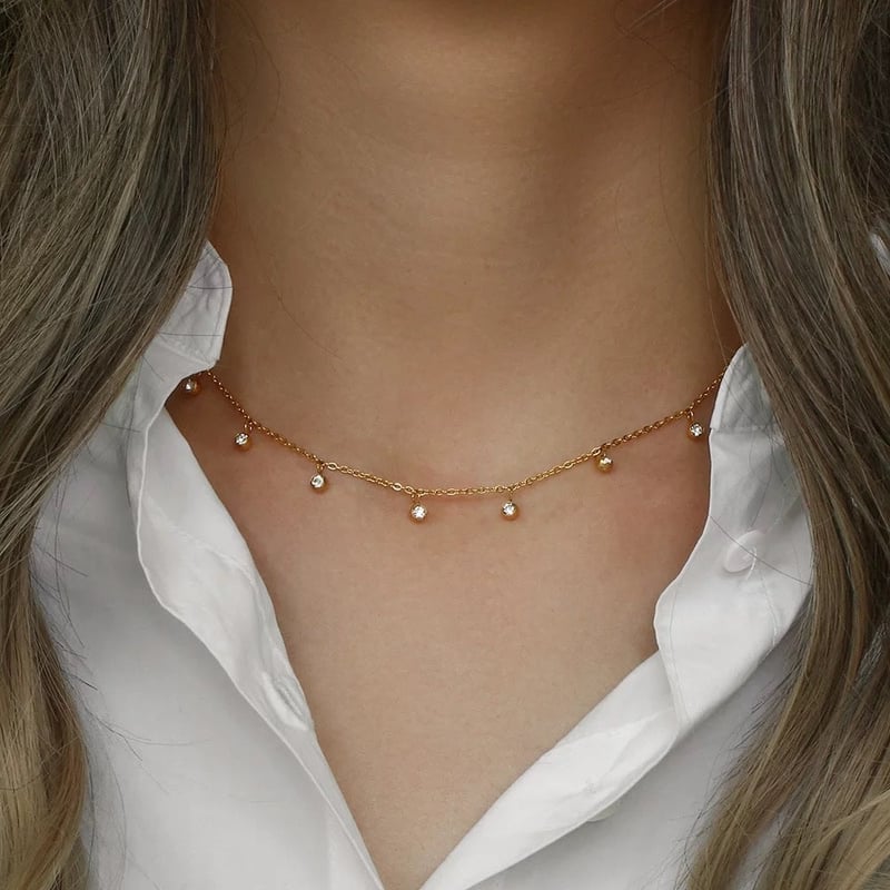 Rhinestone Necklace, Nia