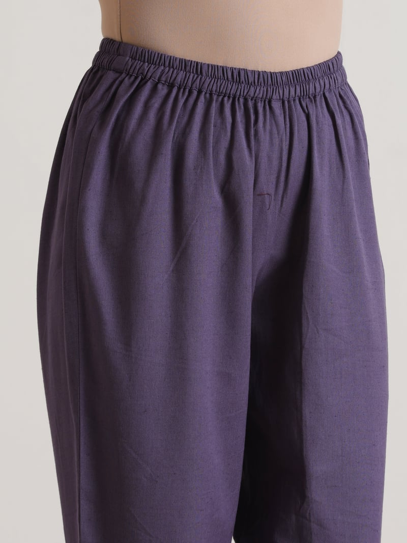 Plum Purple Relaxed Fit Co-ord Set with Straight Pants