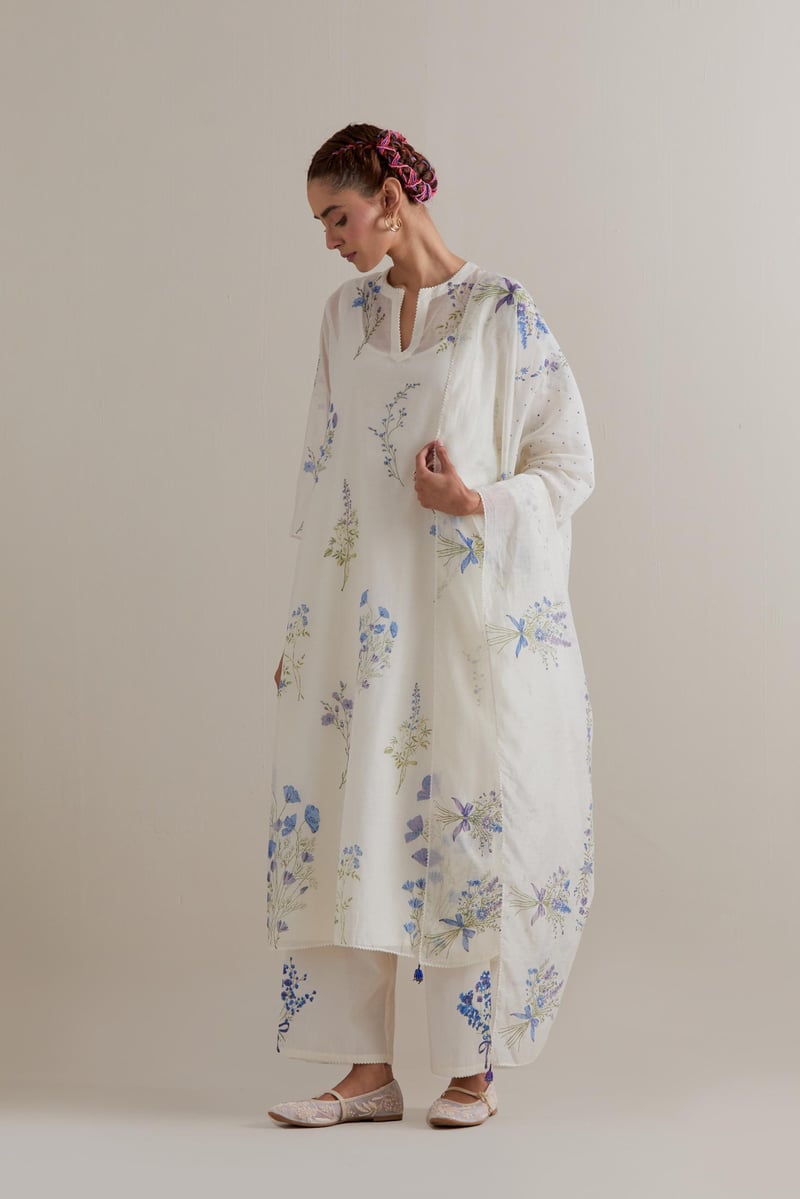 Dupatta Blue & Green