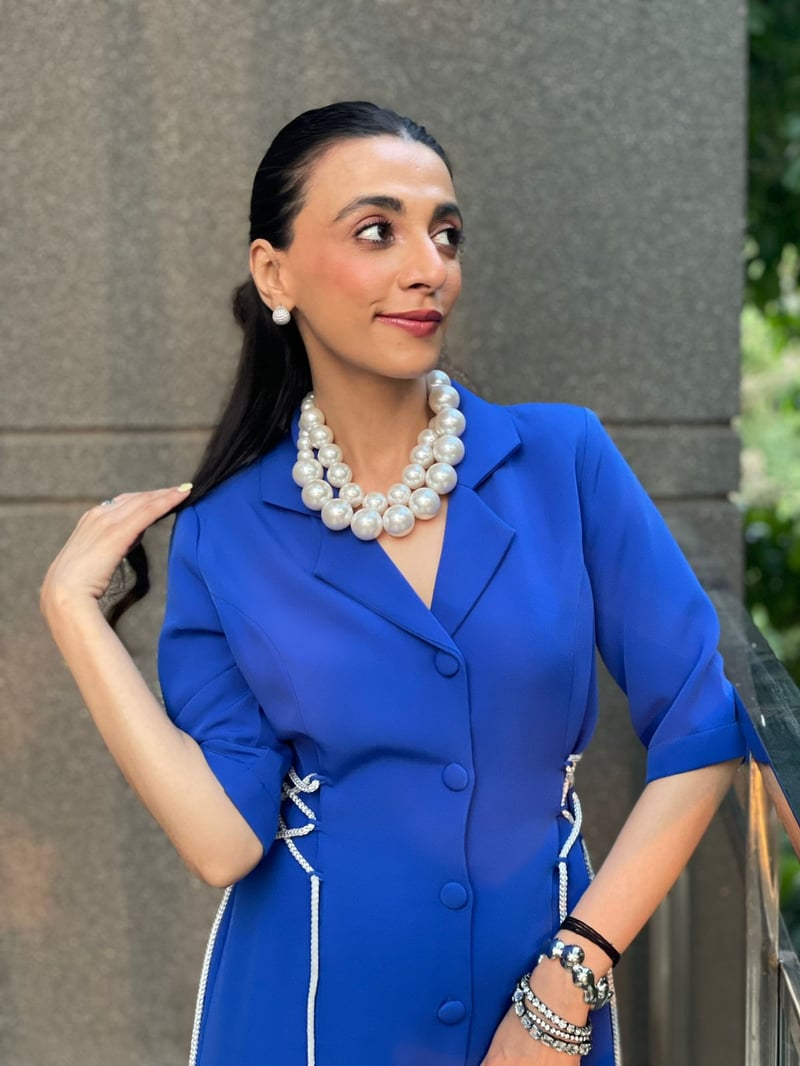 Blue Banana Crepe Blazer Mini Dress with Side Lace-Up