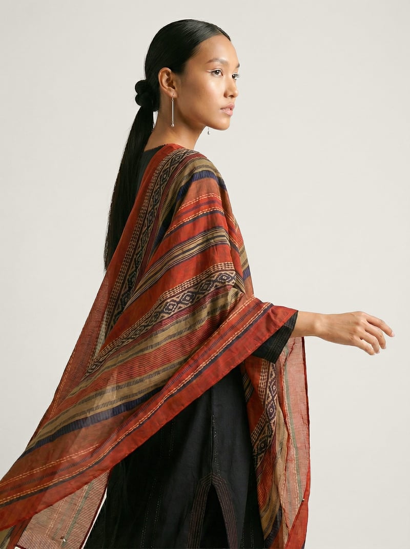 Black Straight Kurta Set with Pintuck Panel and Dupatta