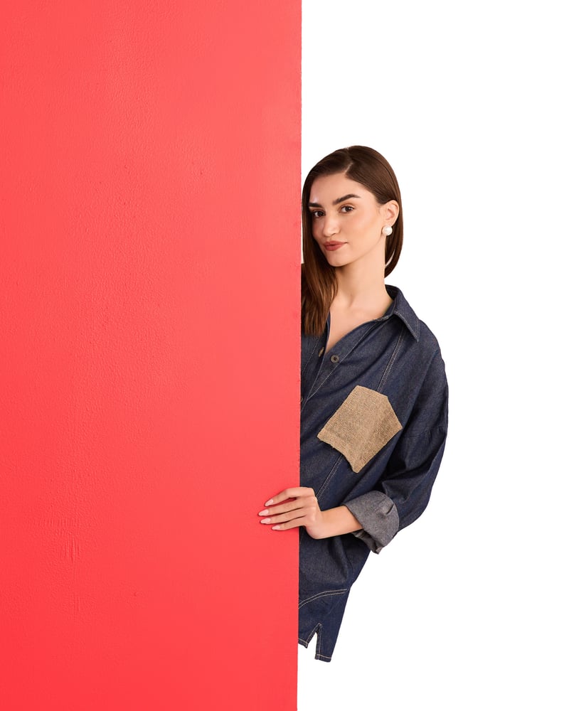 Denim and Jute Free Size Sack Pocket Shirt