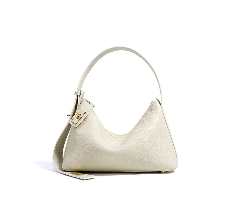 Lumi - Ladies Leather Baguette Bag Ivory