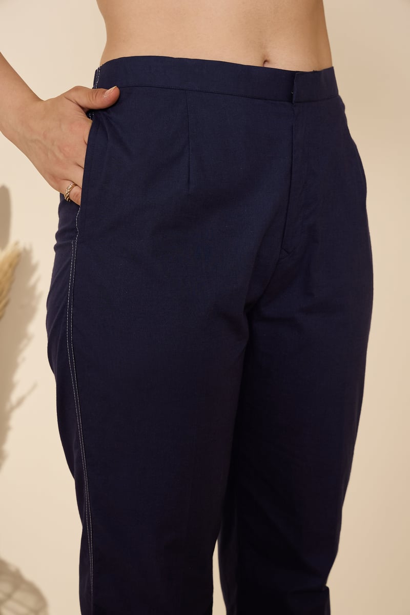 Endless Blue Cotton Poplin Shirt and Pants Co-ord Set