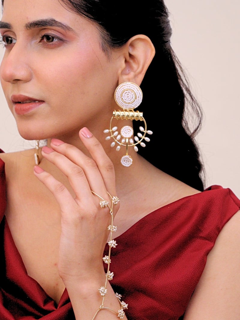 Mehrum Brass Earrings for Women 18K Gold Plated