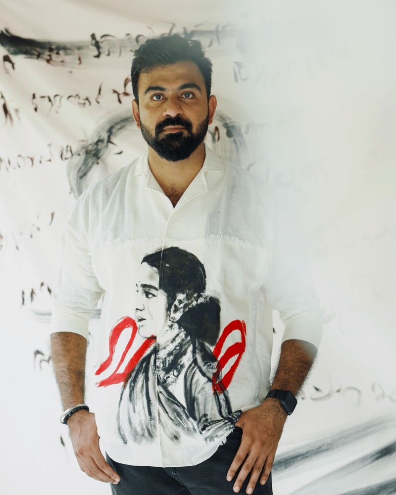 White Linen-Cotton Graphic Print Free Size Shirt