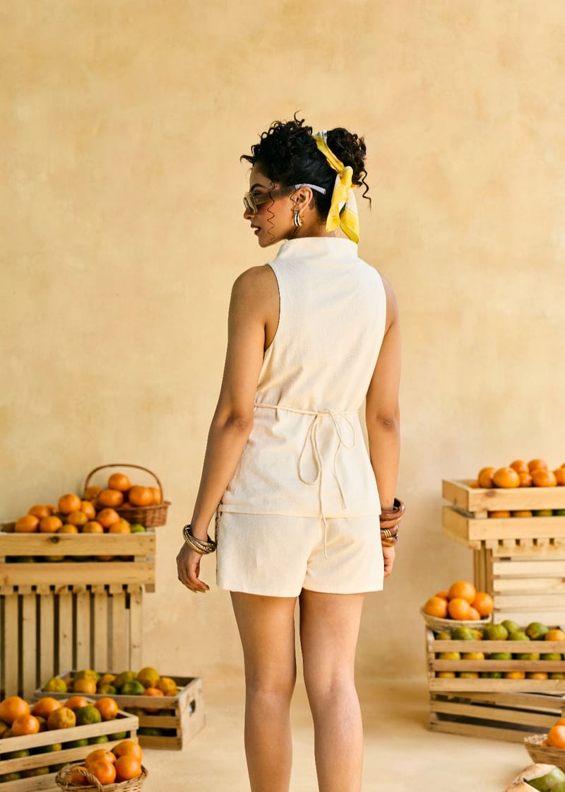 Nariyal Grove Embroidered Shorts