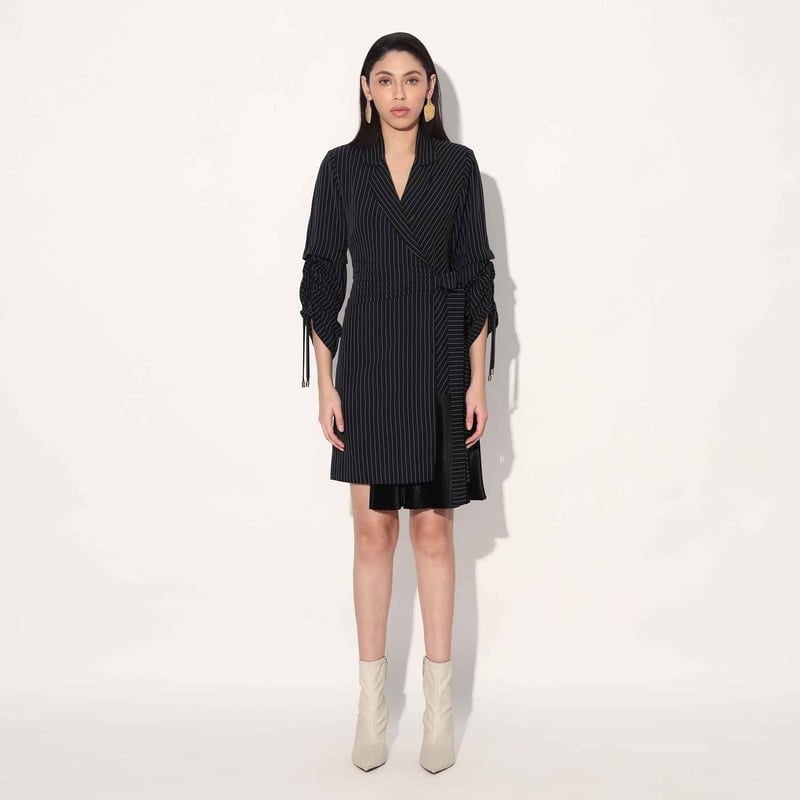 NEBULA STRIPED JACKET DRESS