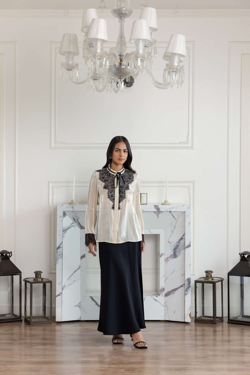 Moonstone Beige Shimmer French Lace Chiffon