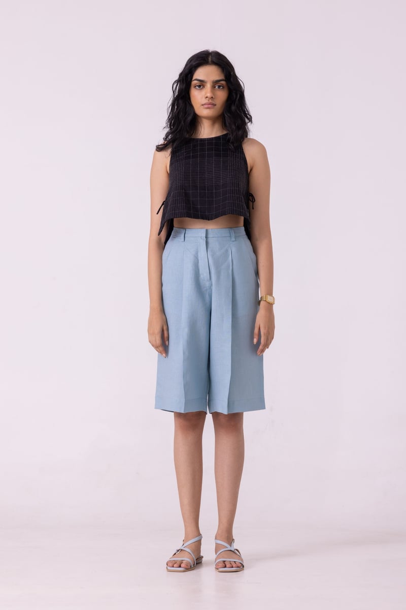 Linen Pleated Shorts — The Summer House