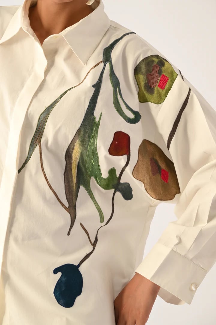 Botanica Ivory  Sky Applique Shirt