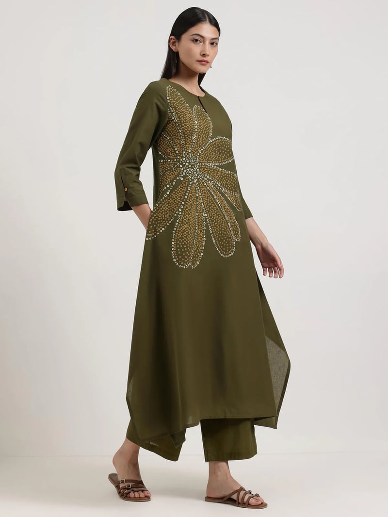 Cotton Trousers - Olive