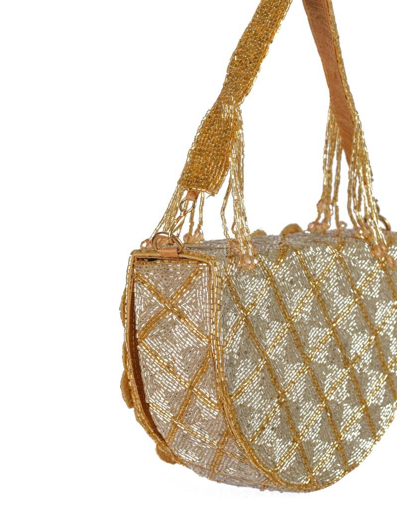 Golden Blossom Flap Purse