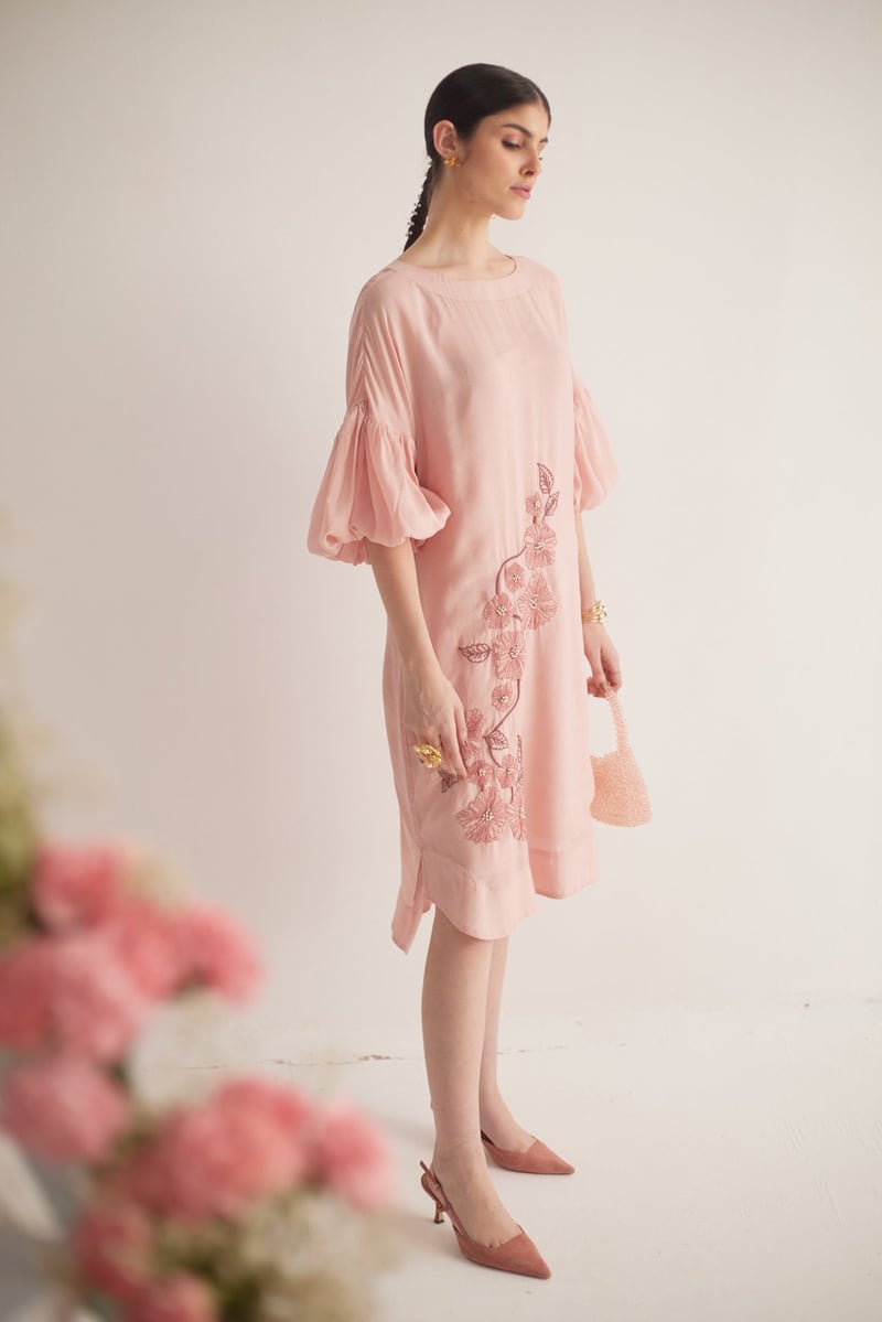 Front Embroidery Long Dress and Spaghetti