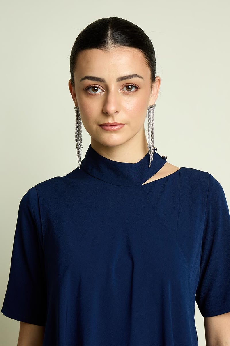 NAVY MOSS DRESS