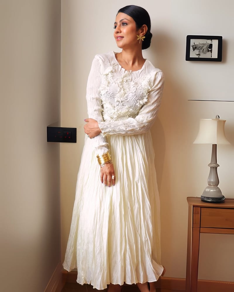Ivory Textured Top and Pleated Midi Skirt Co-ord Set