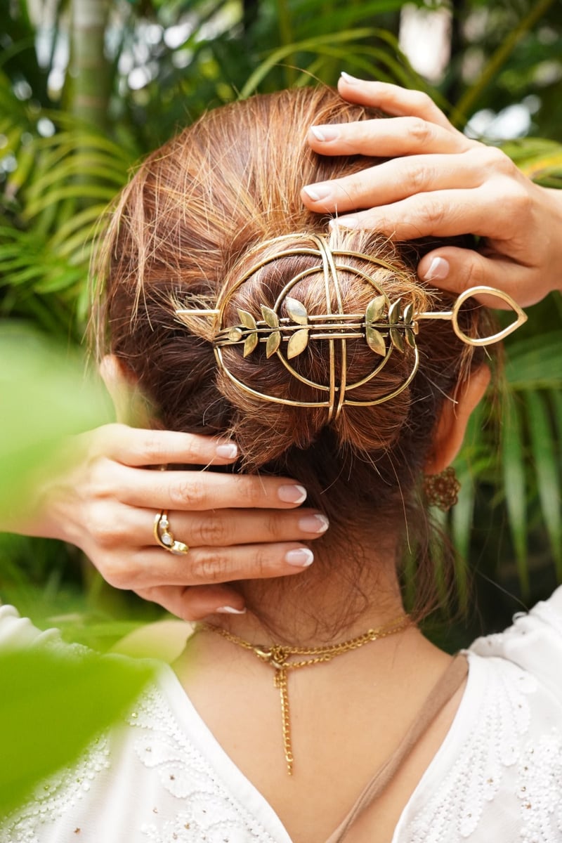 Fern Hair Bun And Hair Scrunchie