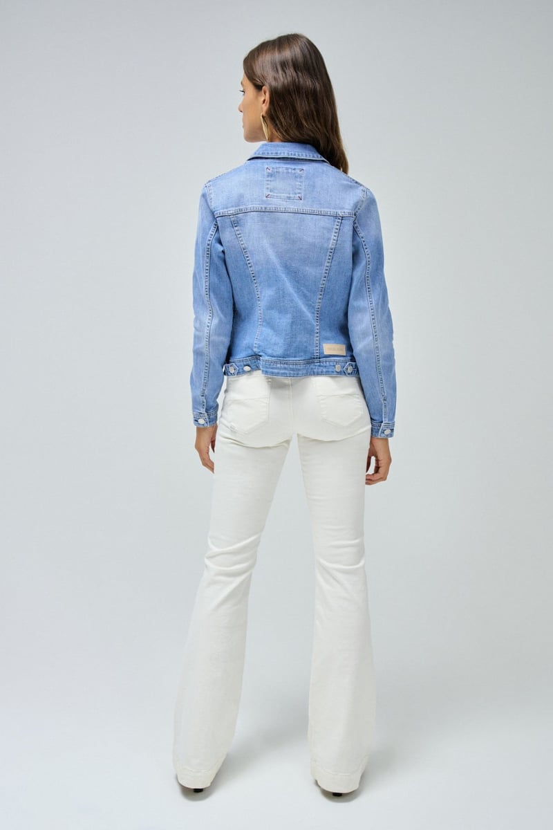 Light Blue Slim Fit Denim Trucker Jacket