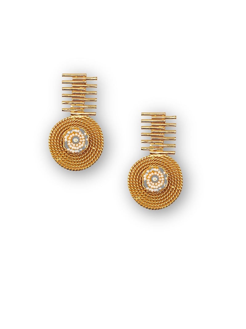 Mahtabi Brass Earrings for Women 18K Gold Plated