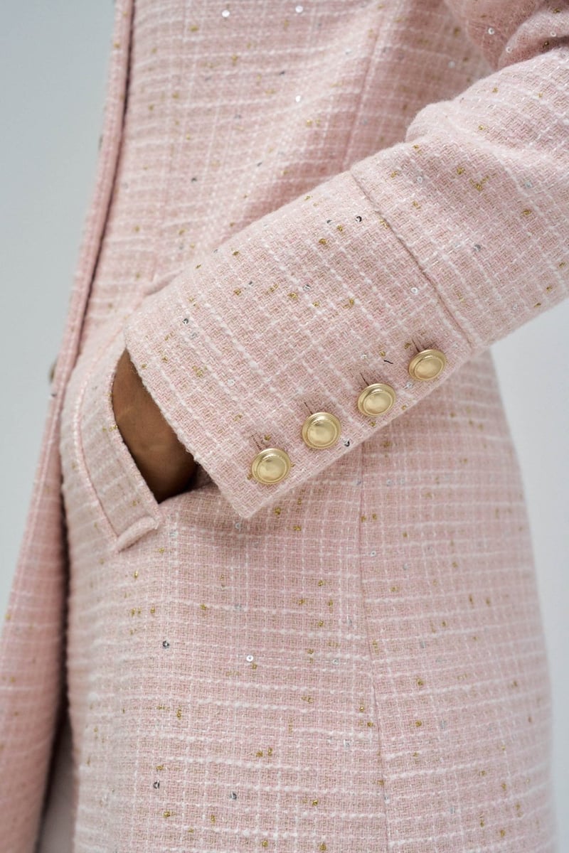 Light Pink Longline Double-Breasted Coat