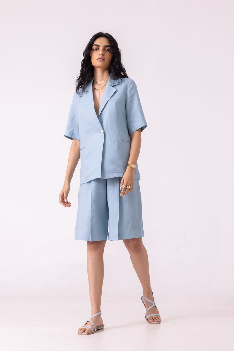 Linen Pleated Shorts