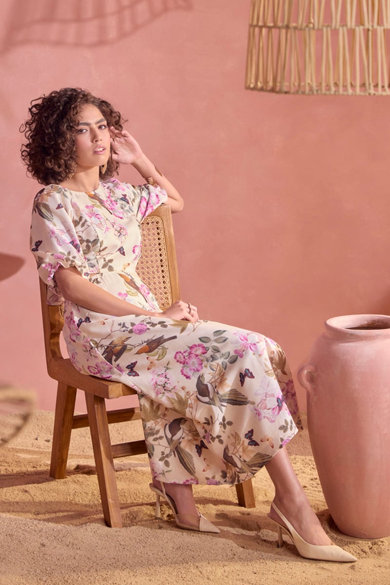 Dainty Spring Hues Midi Dress