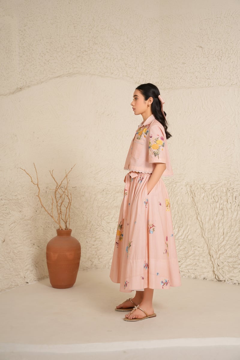 Soft Bloom Skirt Set