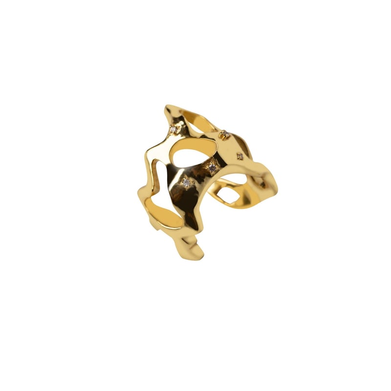 Bold Molten Gold Ring