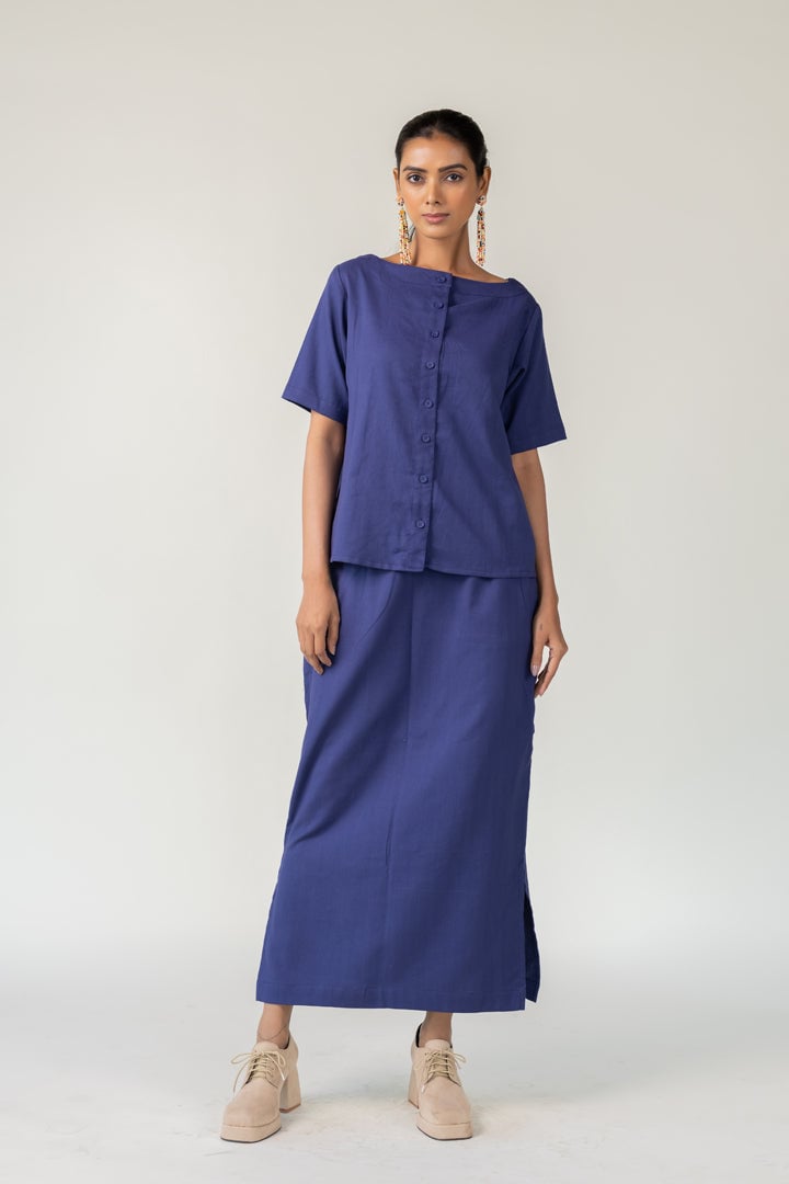 Indigo City-Goer Skirt Set