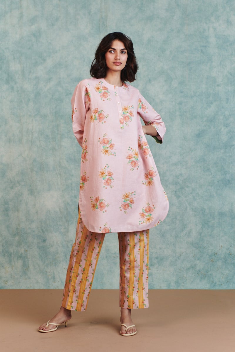 Flora Co-Linen Round Hem Kurta Set