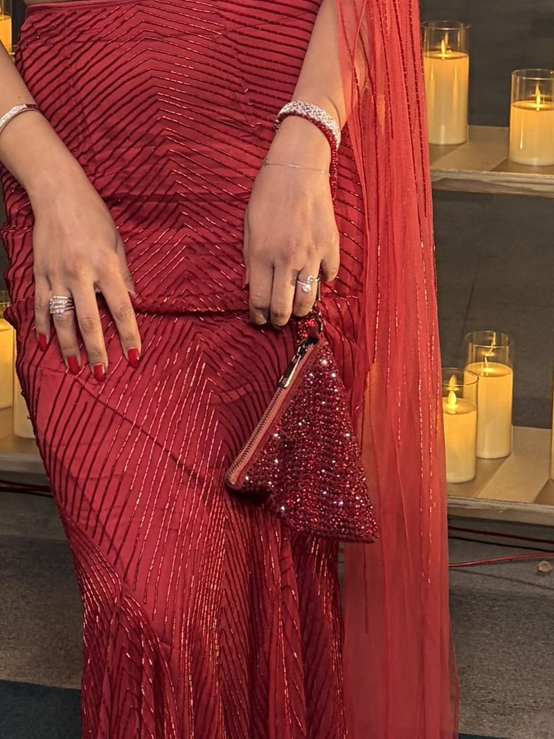 Crimson Red Delhi Wristlet