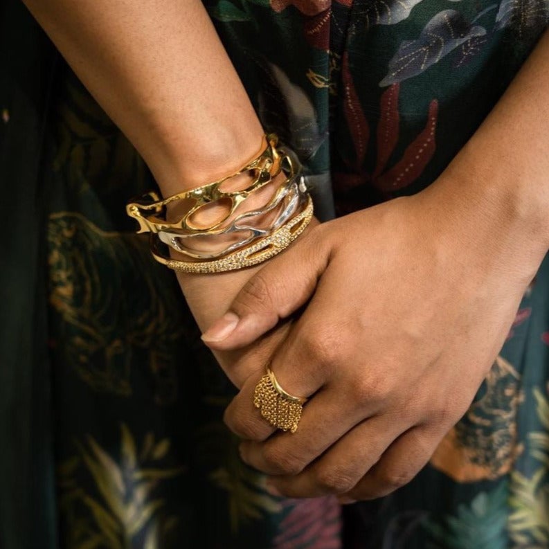 Molten Bangle Silver
