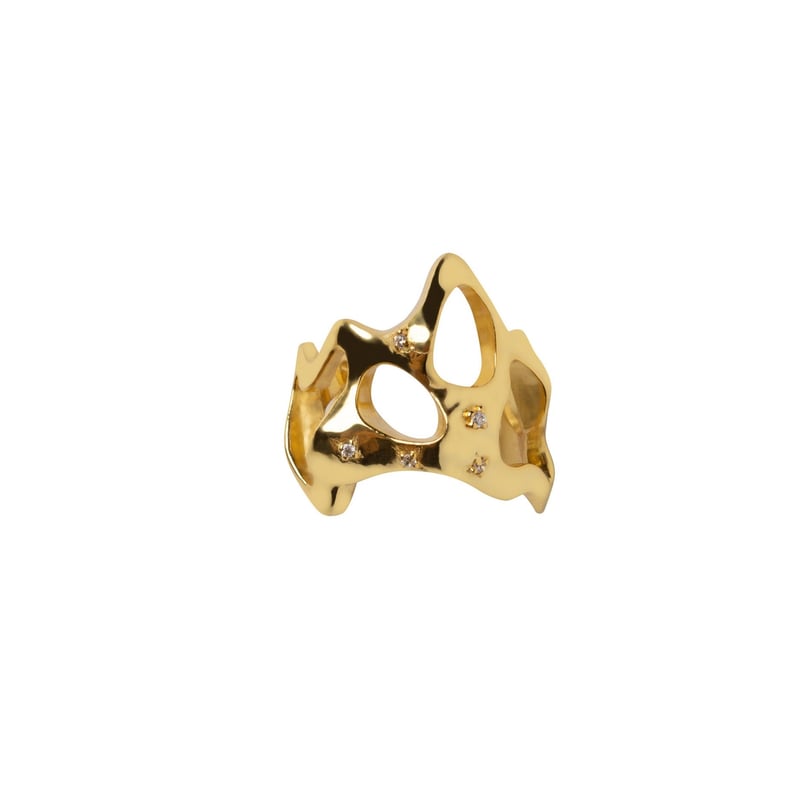 Bold Molten Gold Ring