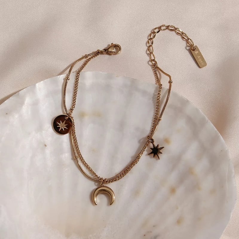 Moon Star Charm Bracelet, Francessca