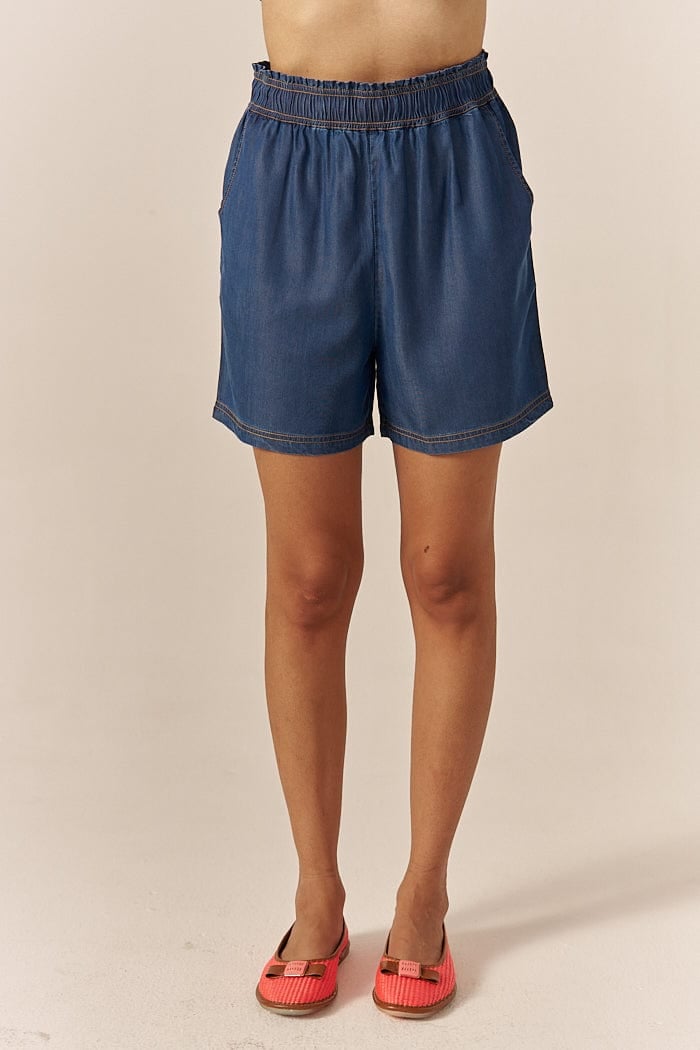 Blue Lapel Shirt and Mid-Rise Shorts Co-ord Set