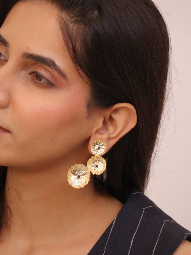 Gulkari Brass Earrings for Women 18K Gold Plated
