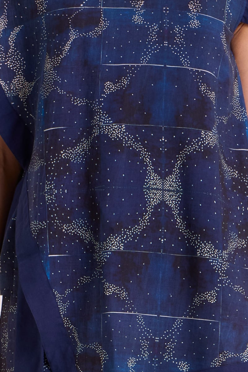 Indigo Printed Linen Top and Pant Co-ord Set