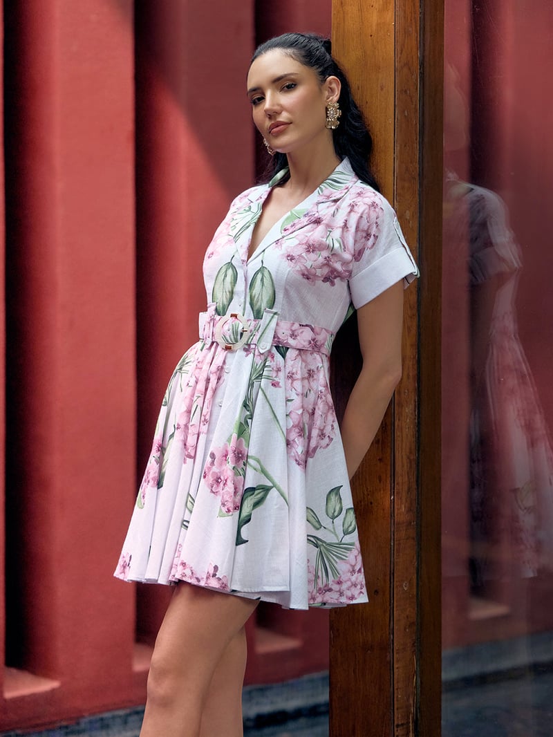 Carnosa Belted Mini Dress