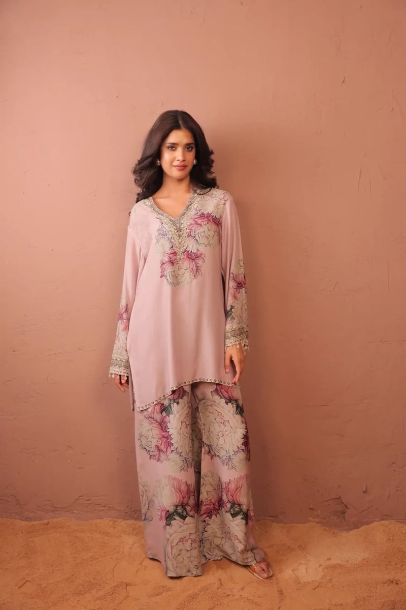 Carnation Crush - Tunic Set — Surkh Syahi