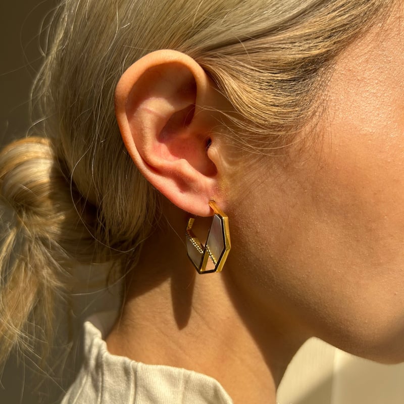 One Of A Kind Hex Hoops
