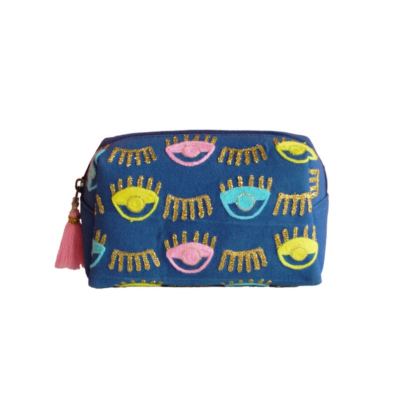 Makeup Pouch- Evil Eye Blue