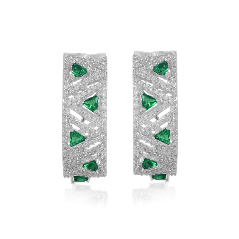 Green Triangle Hoops