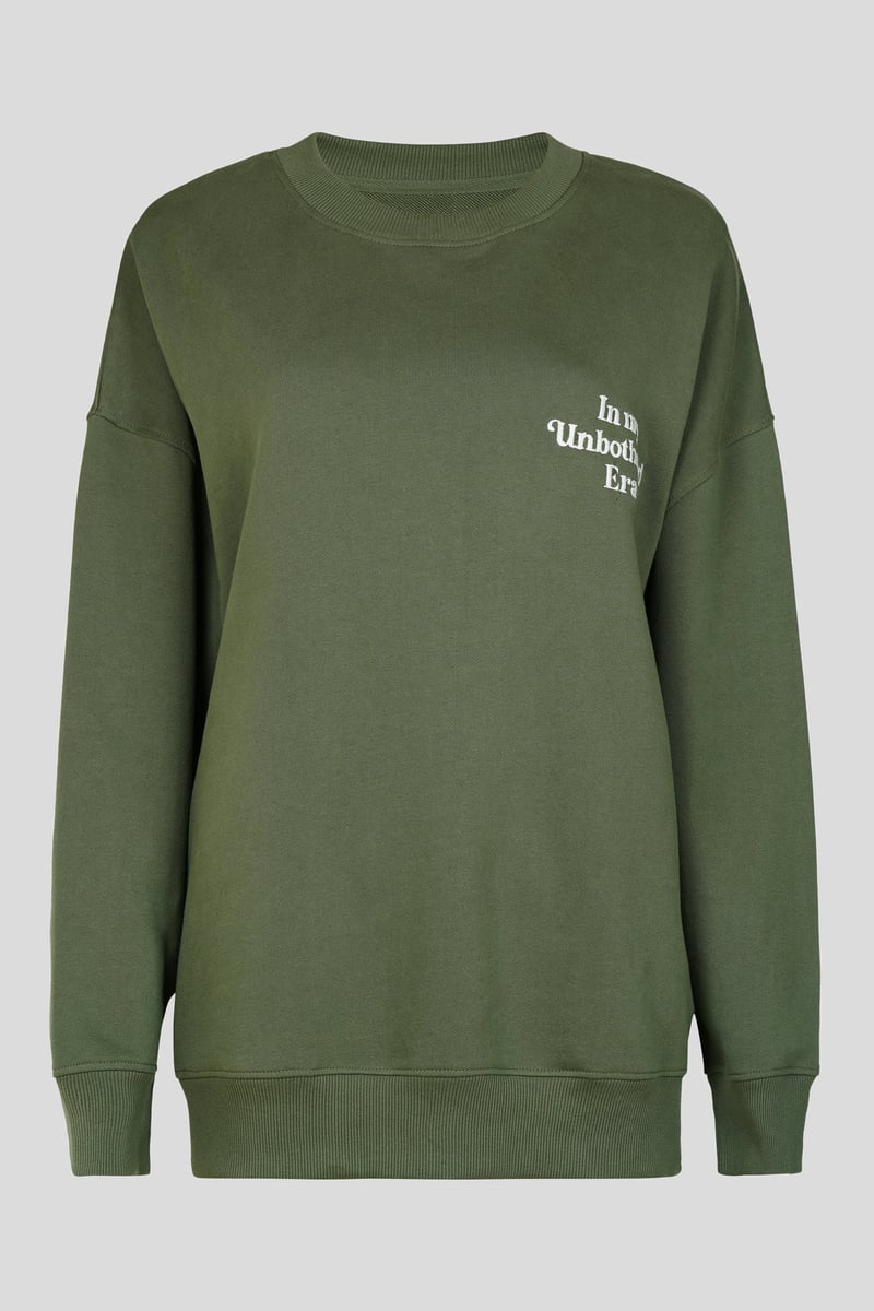 Green Oversized Cotton Terry Sweatshirt