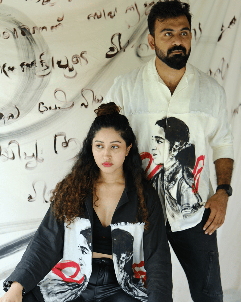White Linen-Cotton Graphic Print Free Size Shirt