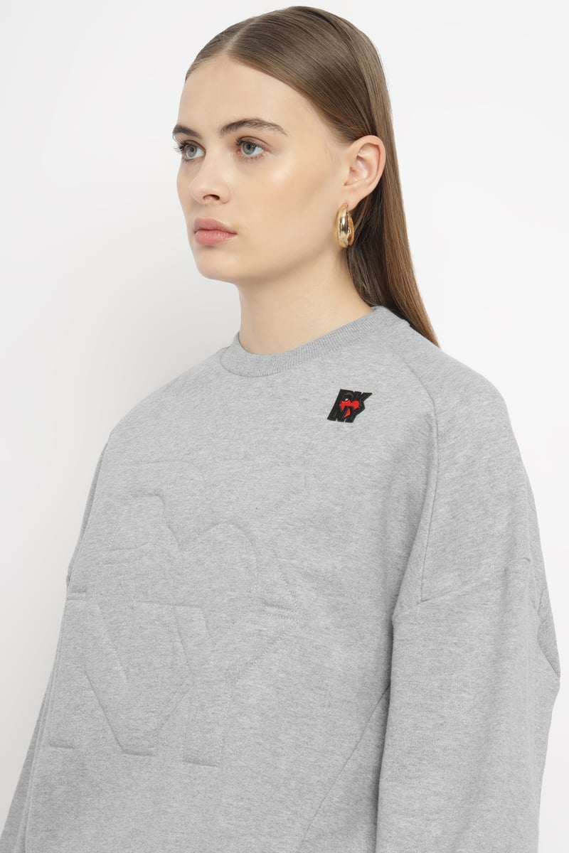 Light Grey Relaxed-Fit Crewneck Sweatshirt