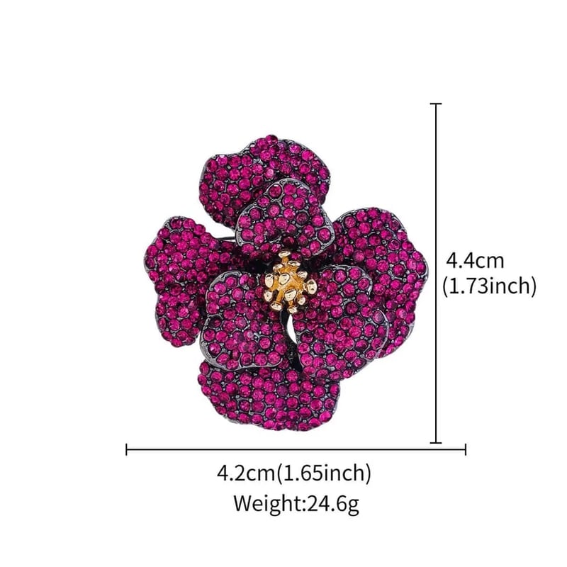 Ruby Floral Brooch