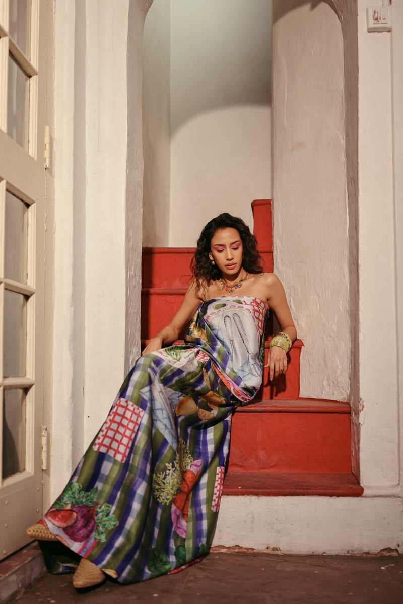 Multicolour Printed Modal Strapless Tube Top