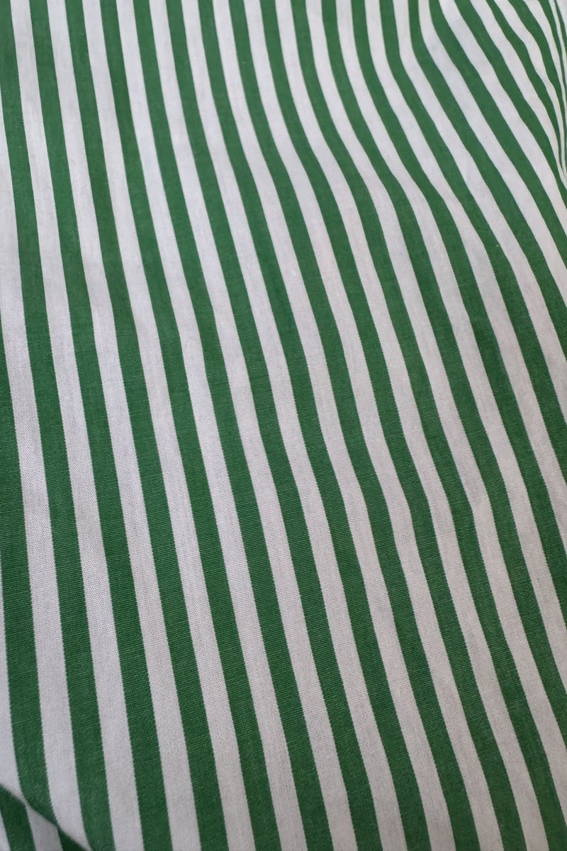 Green/White Striped High-Waist Drawstring Shorts