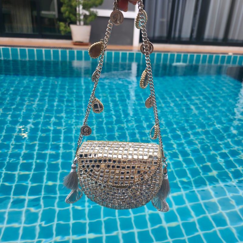 Mini Mirror Coin Bag- Silver — Adwita
